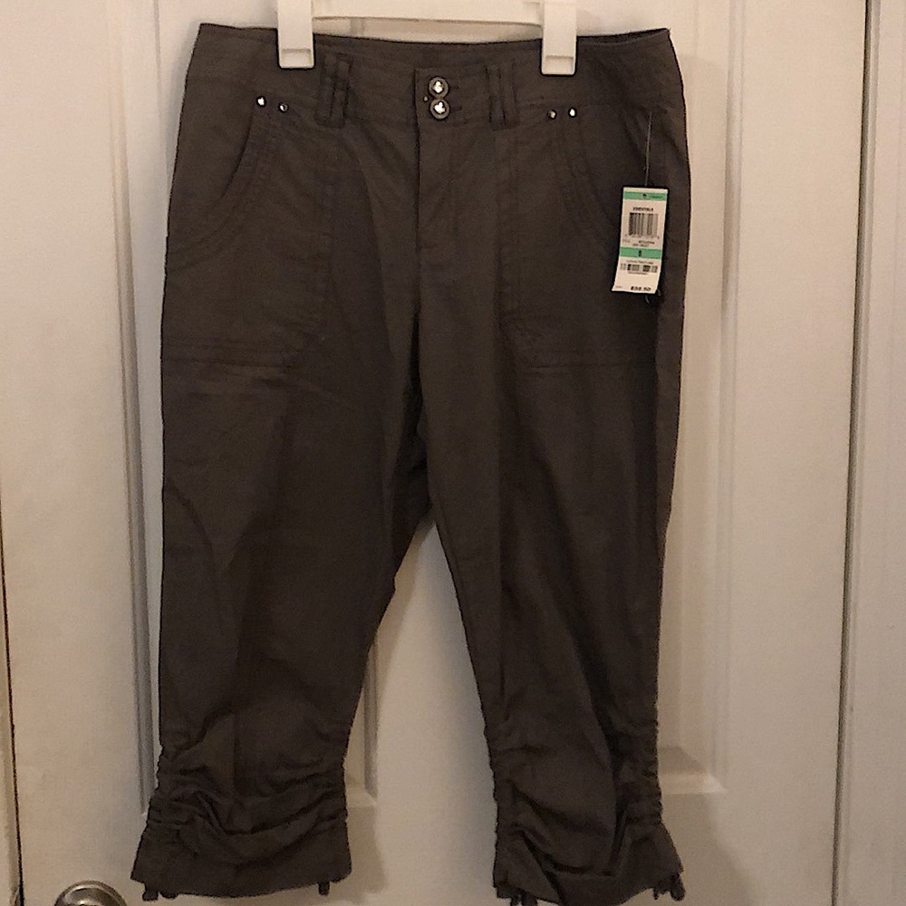 INC grey capris with pockets.